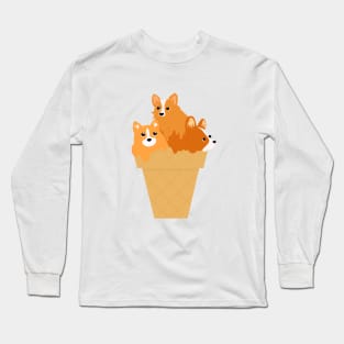 corgi ice cream Long Sleeve T-Shirt